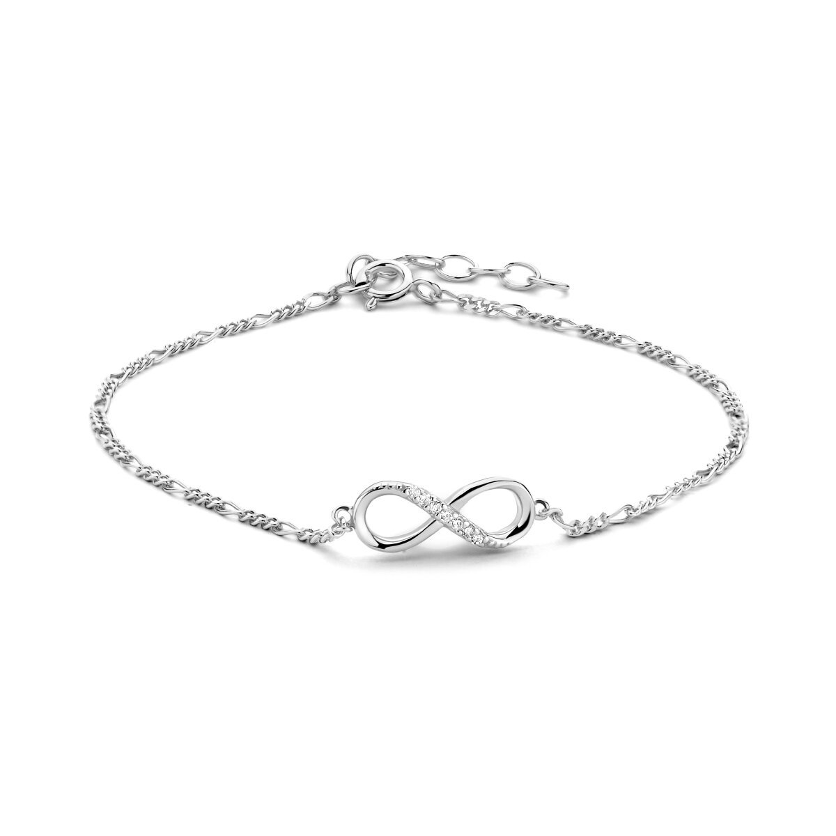 Armband 925 zilver infinity zirkonia steentjes model AA