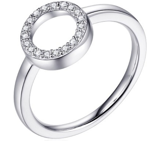Schitterende Zilveren Ring Rond Design met  Swarovski ® Zirkonia's model 149