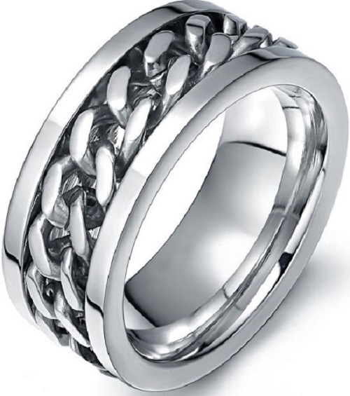 Schitterende Brede Zilver Kleurige Jasseron Ring model  24