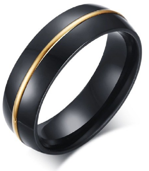 Schitterende Black & Gold Plated Ring