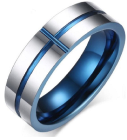 Schitterende Blue Titanium Ring model 101