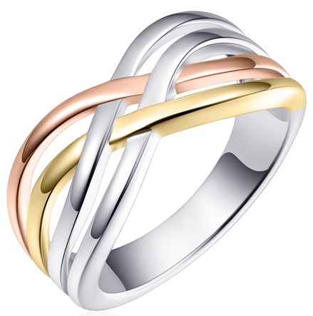 Geen waarde De neiging hebben Schitterende Zilveren Gevlochten Ring Rose Goud model 172 - SCHITTERENDE  RINGEN.NL