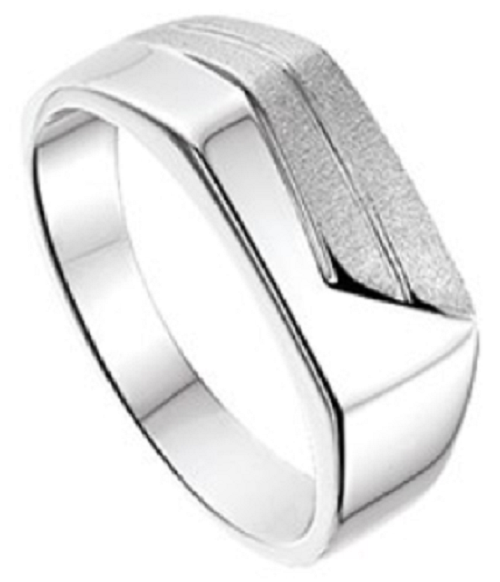 Schitterende Zilveren Zegel Ring Poli Mat model 175