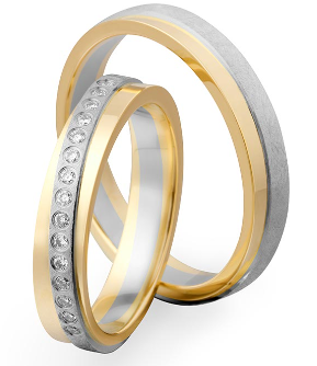 Set Gouden Ringen (geel & wit of rosé & wit) model 14726