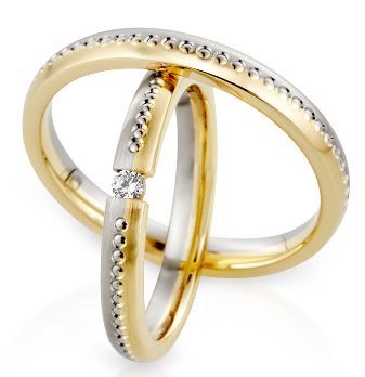 Set Gouden Ringen (rosé & wit of geel & wit) model 14770