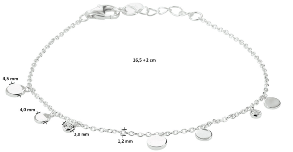 Schitterende Zilveren Armband met Zirkonia Steentjes (model J)