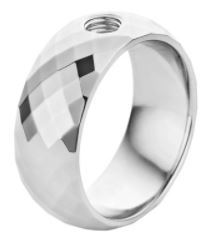 Melano ring Vivid zilverkleur breed 8 mm.