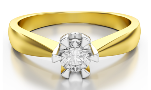 Schitterende Aanzoeksring 14K Geel Goud met Diamant MODEL 08