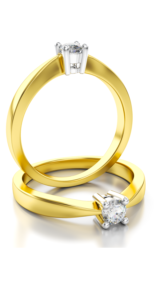 Schitterende Aanzoeksring 14K Geel Goud met Diamant MODEL 11