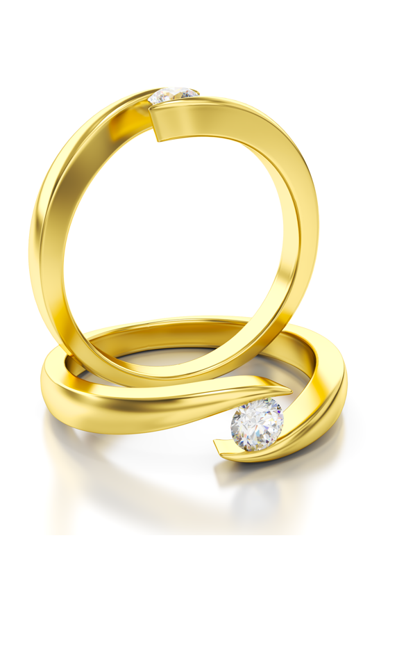 Schitterende Aanzoeksring 14K Geel Goud met Diamant MODEL 13