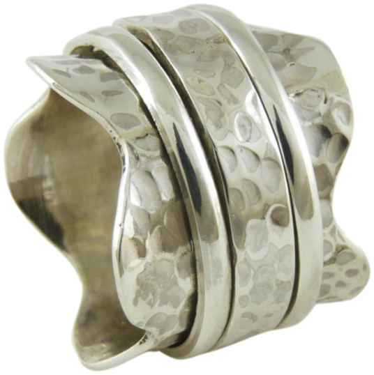 Schitterende Zilveren Ambachtelijke Ring