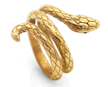 Schitterende 14K Gold Plated Cleopatra Ring model 238