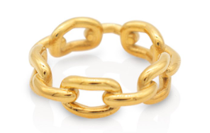 Schitterende 14K Gold Plated Schakelketting Ring model 246