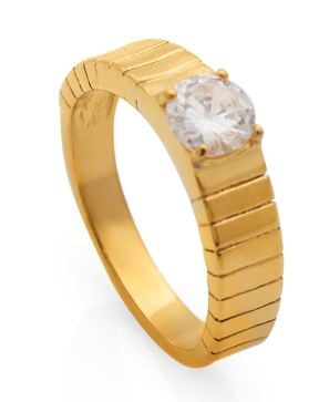 Schitterende 14K Gold Plated Ring met Zirkonia model 241