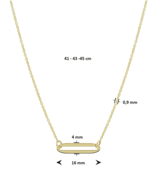 Schitterende 14K Geel Gouden Halsketting met Schakel 0.3 mm. MODEL 1
