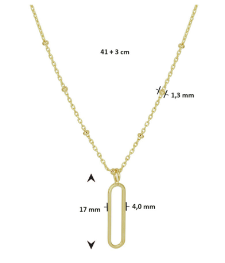 Schitterende 14K Geel Gouden Halsketting met Schakel 1.3 mm. MODEL 2