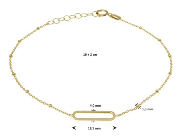 Schitterende 14K Geel Gouden Armband met Schakel 1.3 mm. MODEL 4 T