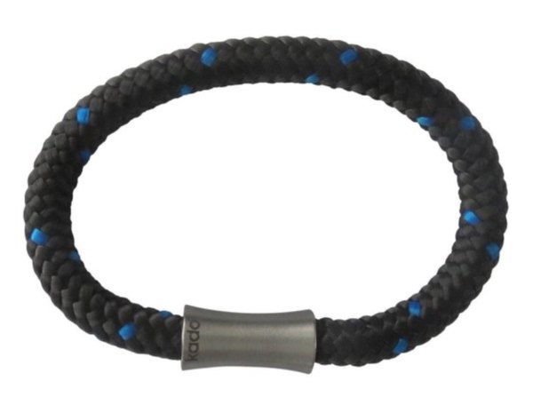Schitterende Zwart Blauw Koord Armband Sluiting Zilver