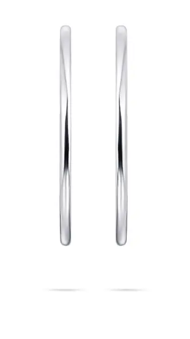 Schitterende Zilveren Oorringen 40 mm. Klap Sluiting (model FH)