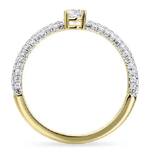 Schitterende 14K Gouden Ring met Zirkonia's  model 66