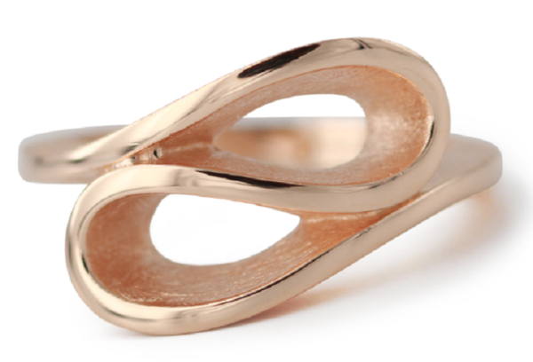 Schitterende 14 K Rose Vergulde Zilveren Brede Ring Infinity Oneindigheid model 14 C