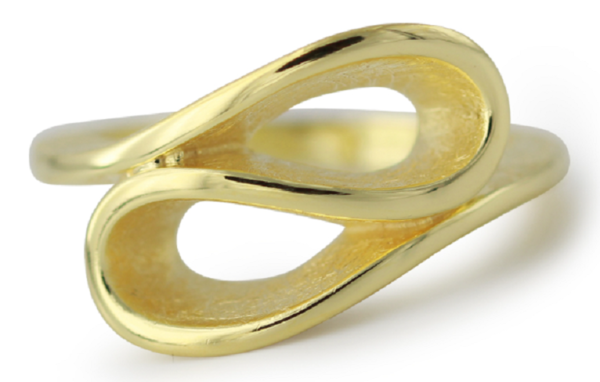 Schitterende 14K Vergulde Zilveren Brede Ring Infinity Oneindigheid model 15 C
