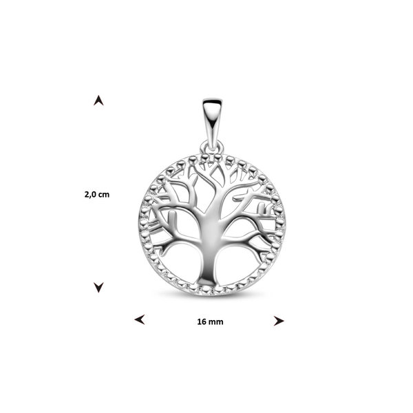 Schitterende Zilveren Hanger Levensboom (model KG)