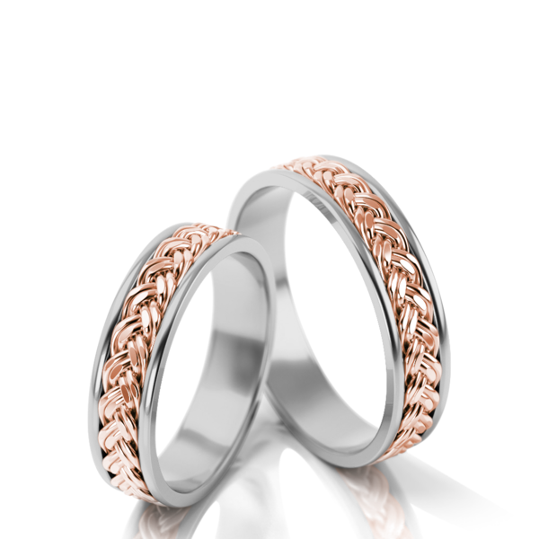 Set Rosé Gouden Ringen met Witgoud model 081
