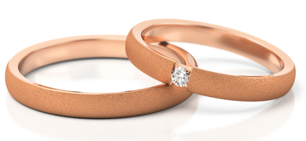 Set Rosé Gouden Ringen voorzien van Diamant model 42604