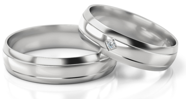 Set Witgouden Ringen voorzien van Diamant model 82559