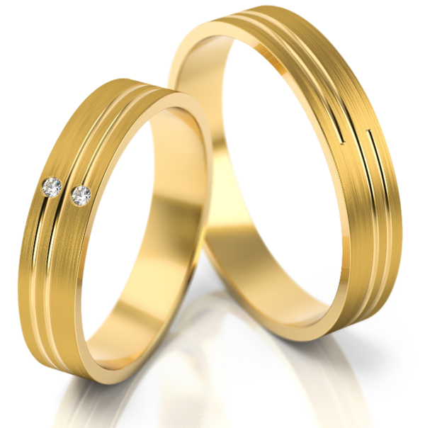 Set Gouden Ringen voorzien van Diamant model 22087