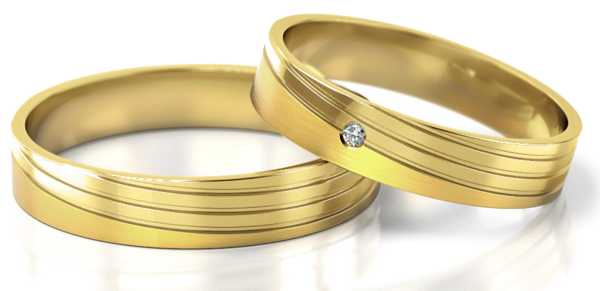 Set Gouden Ringen voorzien van Diamant model 42994