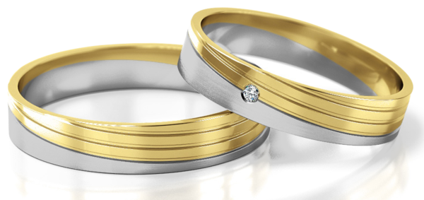 Set Gouden Ringen voorzien van Diamant model 42294