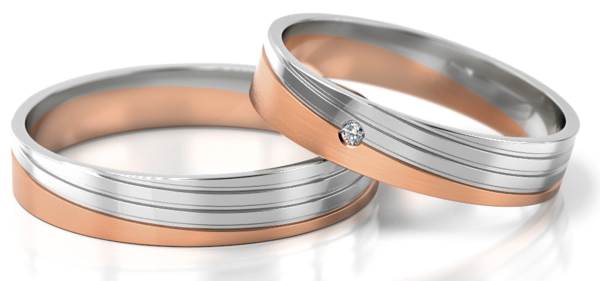 Set Gouden Ringen voorzien van Diamant model 42994