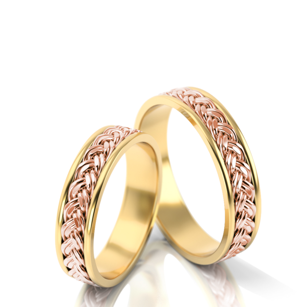 Set Rosé Gouden Ringen met Geelgoud model 081