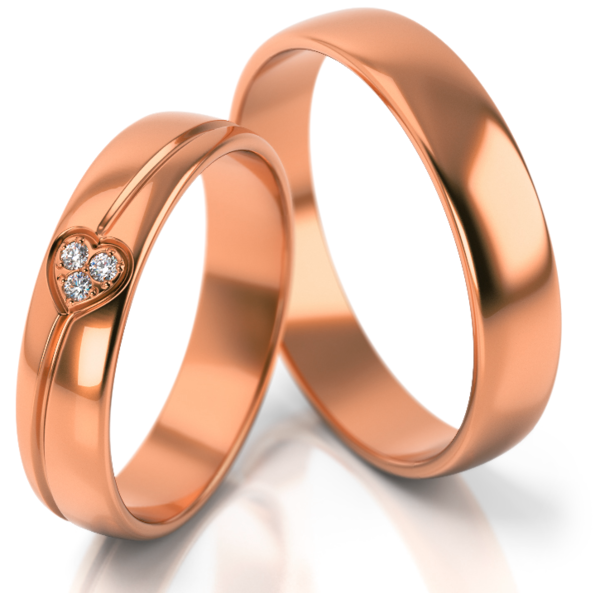 Set Rosé Gouden Ringen voorzien van Diamant  model 83147