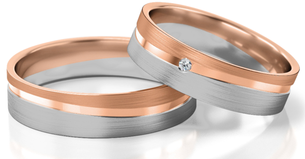 Set Gouden Ringen  voorzien van Diamant model 73005
