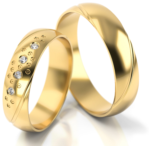 Set Gouden Ringen voorzien van Diamant model 23045