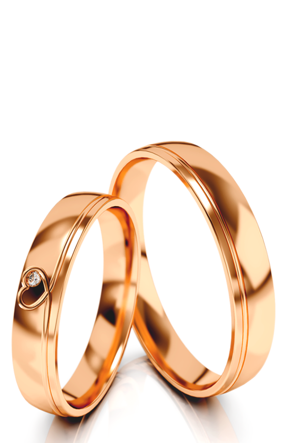 Set Rosé Gouden Ringen model 13265