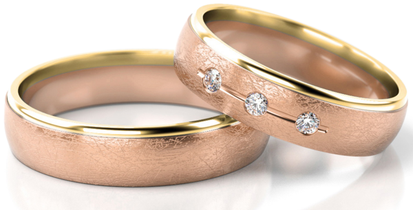 Set Rosé Gouden Ringen voorzien van Diamant model 32643