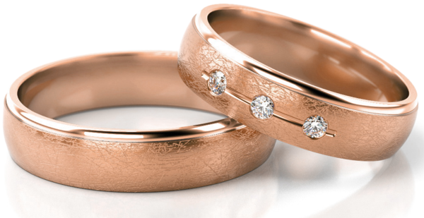 Set Rosé Gouden Ringen voorzien van Diamant model 32643