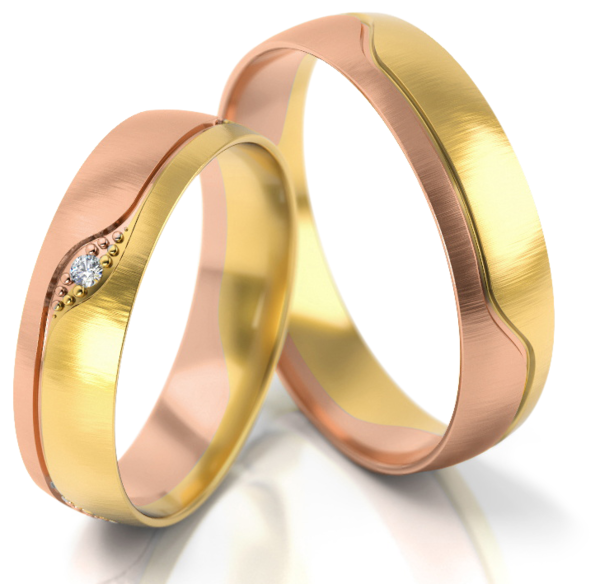 Set Gouden Ringen voorzien van Diamant model 23018