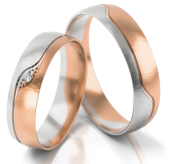 Set Gouden Ringen voorzien van Diamant model 23018