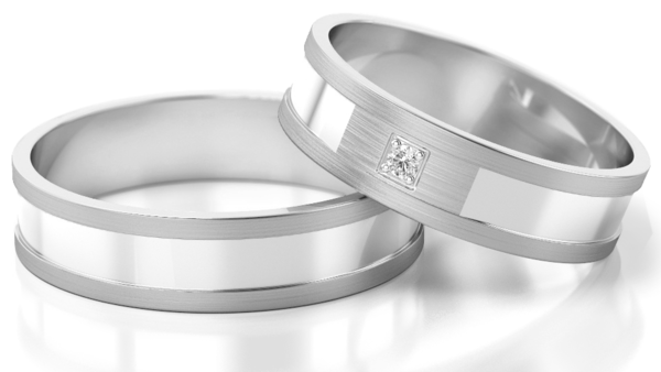 Set Witgouden Ringen voorzien van Diamant model 82261