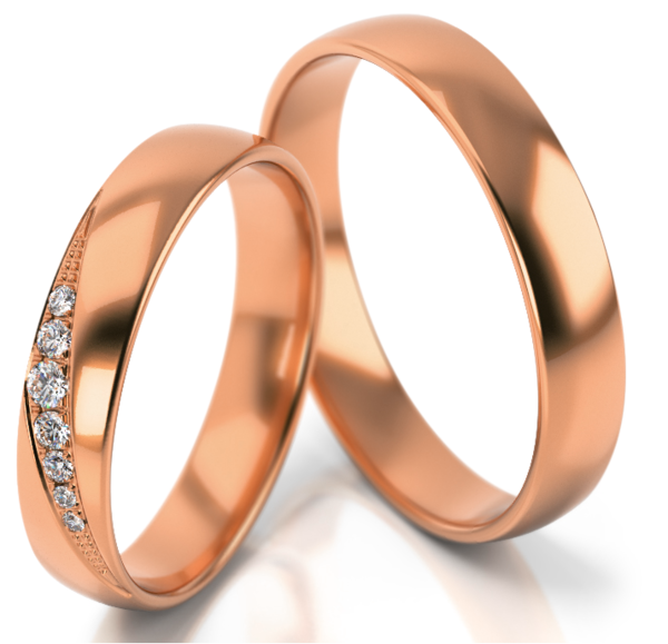 Set Rosé Gouden Ringen voorzien van Diamant model 53715