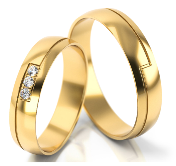 Set Gouden Ringen voorzien van Diamant model 82978