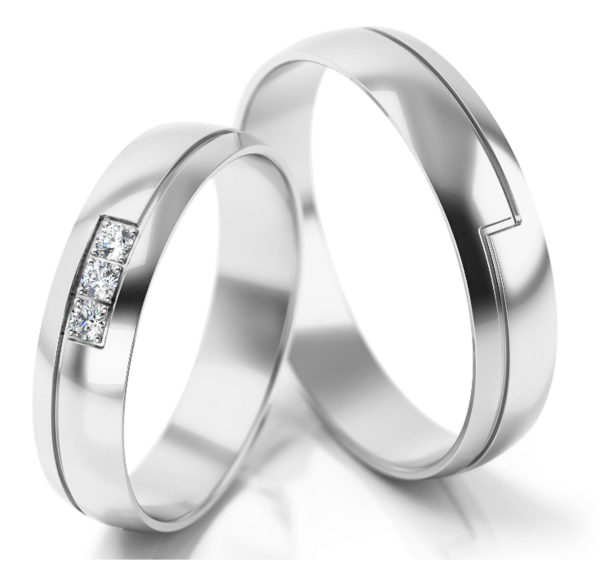 Set Witgouden Ringen voorzien van Diamant model 82978
