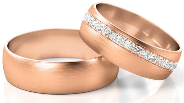Set Rosé Gouden Ringen voorzien van Diamant model 32923