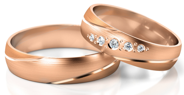Set Rosé Gouden Ringen voorzien van Diamant model 23029