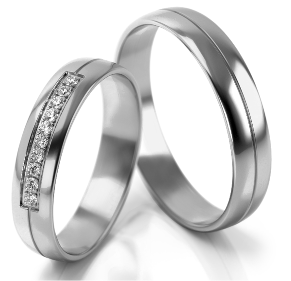 Set Witgouden Ringen voorzien van Diamant model 13187